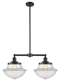Franklin Restoration Two Light Island Pendant in Oil Rubbed Bronze (405|209-OB-G542)