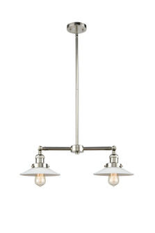 Franklin Restoration Two Light Island Pendant in Polished Nickel (405|209-PN-G1)