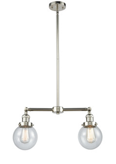 Franklin Restoration Two Light Island Pendant in Polished Nickel (405|209-PN-G202-6)