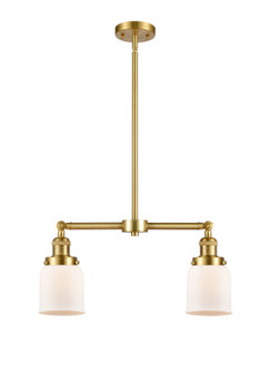 Franklin Restoration Two Light Island Pendant in Satin Gold (405|209-SG-G51)