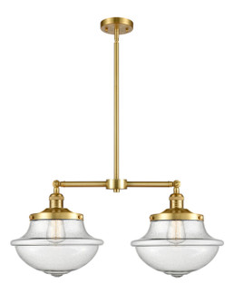 Franklin Restoration LED Island Pendant in Satin Gold (405|209-SG-G544-LED)
