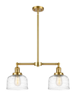 Franklin Restoration Two Light Island Pendant in Satin Gold (405|209-SG-G713)