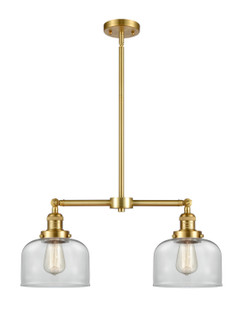 Franklin Restoration Two Light Island Pendant in Satin Gold (405|209-SG-G72)