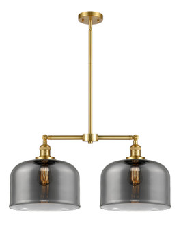 Franklin Restoration Two Light Island Pendant in Satin Gold (405|209-SG-G73-L)