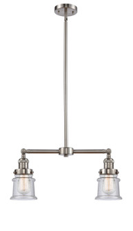 Franklin Restoration Two Light Island Pendant in Brushed Satin Nickel (405|209-SN-G184S)