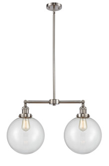 Franklin Restoration LED Island Pendant in Brushed Satin Nickel (405|209-SN-G202-10-LED)