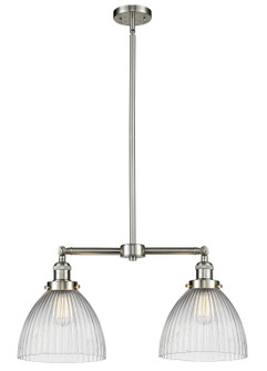Franklin Restoration Two Light Island Pendant in Brushed Satin Nickel (405|209-SN-G222)