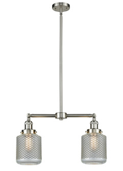 Franklin Restoration Two Light Island Pendant in Brushed Satin Nickel (405|209-SN-G262)