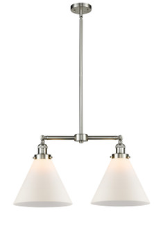 Franklin Restoration Two Light Island Pendant in Brushed Satin Nickel (405|209-SN-G41-L)