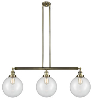 Franklin Restoration Three Light Island Pendant in Antique Brass (405|213-AB-G202-10)