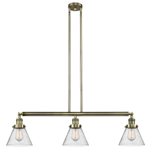 Franklin Restoration Three Light Island Pendant in Antique Brass (405|213-AB-G44)