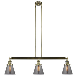 Franklin Restoration Three Light Island Pendant in Antique Brass (405|213-AB-G63)