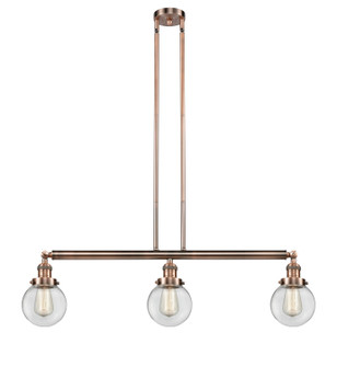 Franklin Restoration Three Light Island Pendant in Antique Copper (405|213-AC-G202-6)