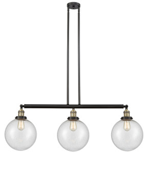 Franklin Restoration Three Light Island Pendant in Black Antique Brass (405|213-BAB-G204-10)