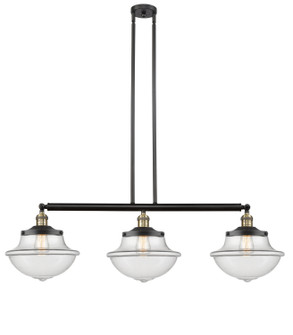 Franklin Restoration Three Light Island Pendant in Black Antique Brass (405|213-BAB-G542)
