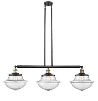 Franklin Restoration Three Light Island Pendant in Black Antique Brass (405|213-BAB-G544)