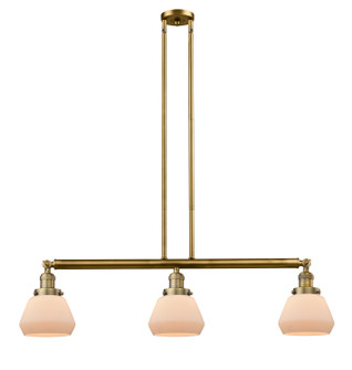 Franklin Restoration Three Light Island Pendant in Brushed Brass (405|213-BB-G171)