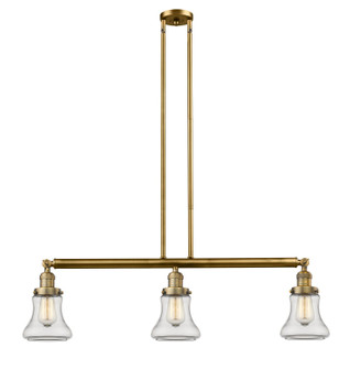 Franklin Restoration Three Light Island Pendant in Brushed Brass (405|213-BB-G192)