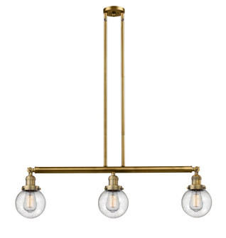 Franklin Restoration Three Light Island Pendant in Brushed Brass (405|213-BB-G204-6)