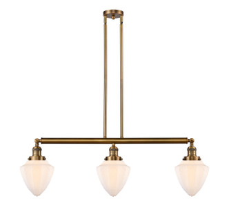 Franklin Restoration Three Light Island Pendant in Brushed Brass (405|213-BB-G661-7)