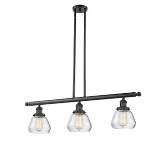 Franklin Restoration Three Light Island Pendant in Matte Black (405|213-BK-G172)