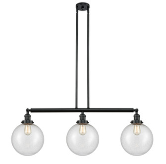 Franklin Restoration Three Light Island Pendant in Matte Black (405|213-BK-G204-10)