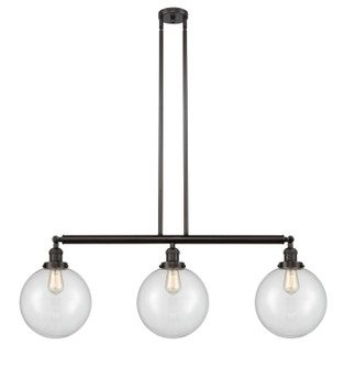 Franklin Restoration Three Light Island Pendant in Oil Rubbed Bronze (405|213-OB-G202-10)