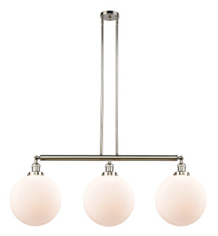 Franklin Restoration Three Light Island Pendant in Polished Nickel (405|213-PN-G201-12)