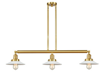 Franklin Restoration Three Light Island Pendant in Satin Gold (405|213-SG-G1)