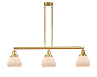 Franklin Restoration Three Light Island Pendant in Satin Gold (405|213-SG-G171)