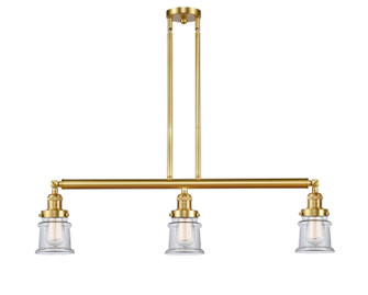 Franklin Restoration Three Light Island Pendant in Satin Gold (405|213-SG-G182S)