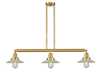 Franklin Restoration Three Light Island Pendant in Satin Gold (405|213-SG-G2)