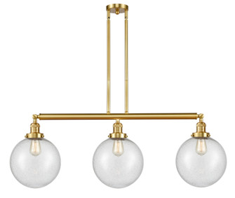 Franklin Restoration Three Light Island Pendant in Satin Gold (405|213-SG-G204-10)