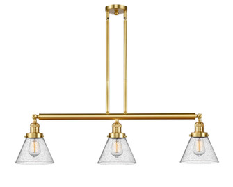 Franklin Restoration Three Light Island Pendant in Satin Gold (405|213-SG-G44)