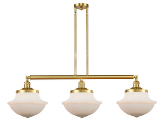 Franklin Restoration Three Light Island Pendant in Satin Gold (405|213-SG-G541)