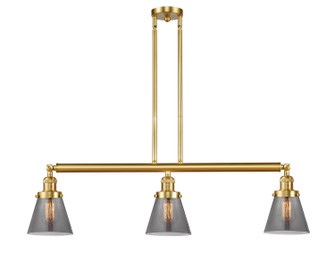 Franklin Restoration Three Light Island Pendant in Satin Gold (405|213-SG-G63)