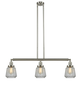 Franklin Restoration Three Light Island Pendant in Brushed Satin Nickel (405|213-SN-G142)