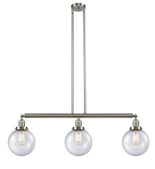 Franklin Restoration Three Light Island Pendant in Brushed Satin Nickel (405|213-SN-G204-8)