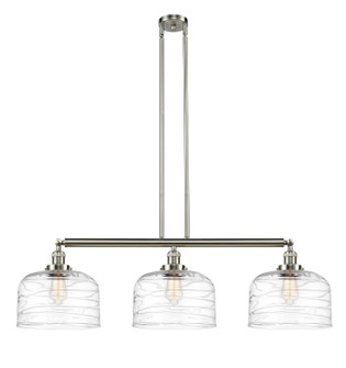 Franklin Restoration Three Light Island Pendant in Brushed Satin Nickel (405|213-SN-G713-L)
