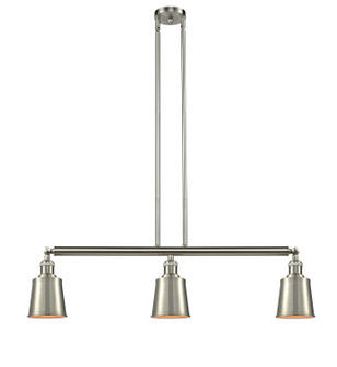 Franklin Restoration Three Light Island Pendant in Brushed Satin Nickel (405|213-SN-M9-SN)