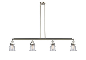 Franklin Restoration Four Light Island Pendant in Brushed Satin Nickel (405|214-SN-G184S)