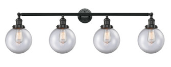 Franklin Restoration Four Light Bath Vanity in Matte Black (405|215-BK-G202-8)