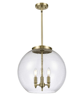 Ballston Three Light Pendant in Antique Brass (405|221-3S-AB-G124-16)