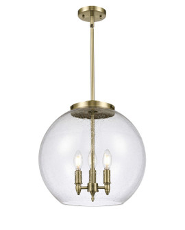 Ballston Three Light Pendant in Antique Brass (405|221-3S-AB-G124-16)