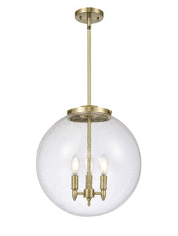 Franklin Restoration Three Light Pendant in Antique Brass (405|221-3S-AB-G204-16)