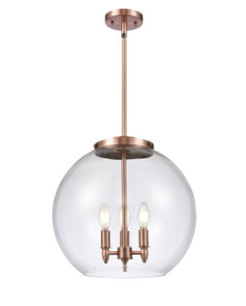 Ballston Three Light Pendant in Antique Copper (405|221-3S-AC-G122-16)