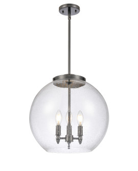 Ballston Three Light Pendant in Matte Black (405|221-3S-BK-G124-16)