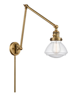 Franklin Restoration One Light Swing Arm Lamp in Brushed Brass (405|238-BB-G324)