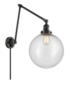 Franklin Restoration One Light Swing Arm Lamp in Matte Black (405|238-BK-G204-12)