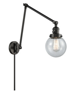 Franklin Restoration One Light Swing Arm in Matte Black (405|238-BK-G204-6)